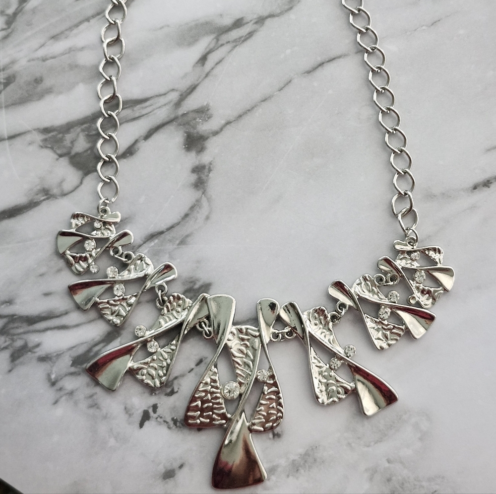 Unique Contemporary Statement Necklace Rhinestones - image 7